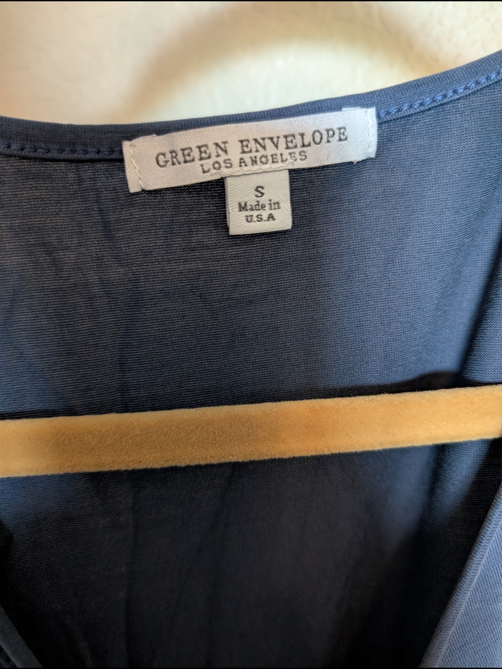 Green Envelope Dark Slate Blue Ruched V-Neck Sleeveless Tank - Picture 2 of 4